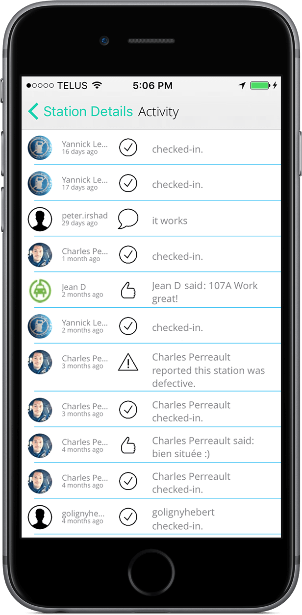 ChargeHub iOS in app messaging