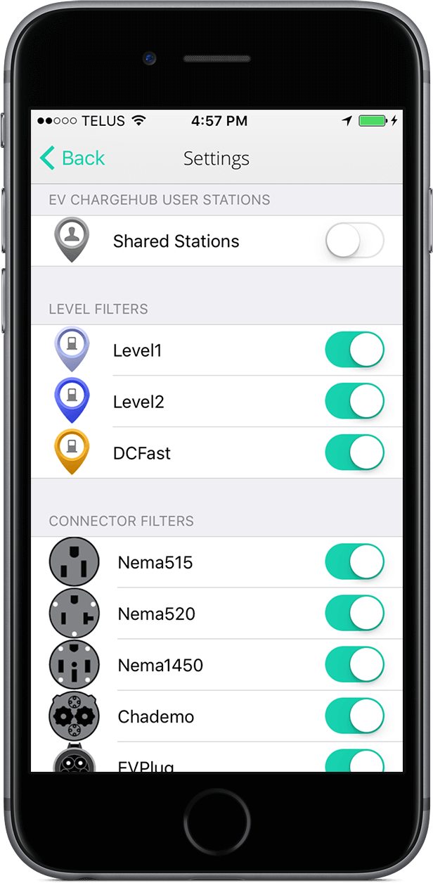 ChargeHub iOS station details screenshot