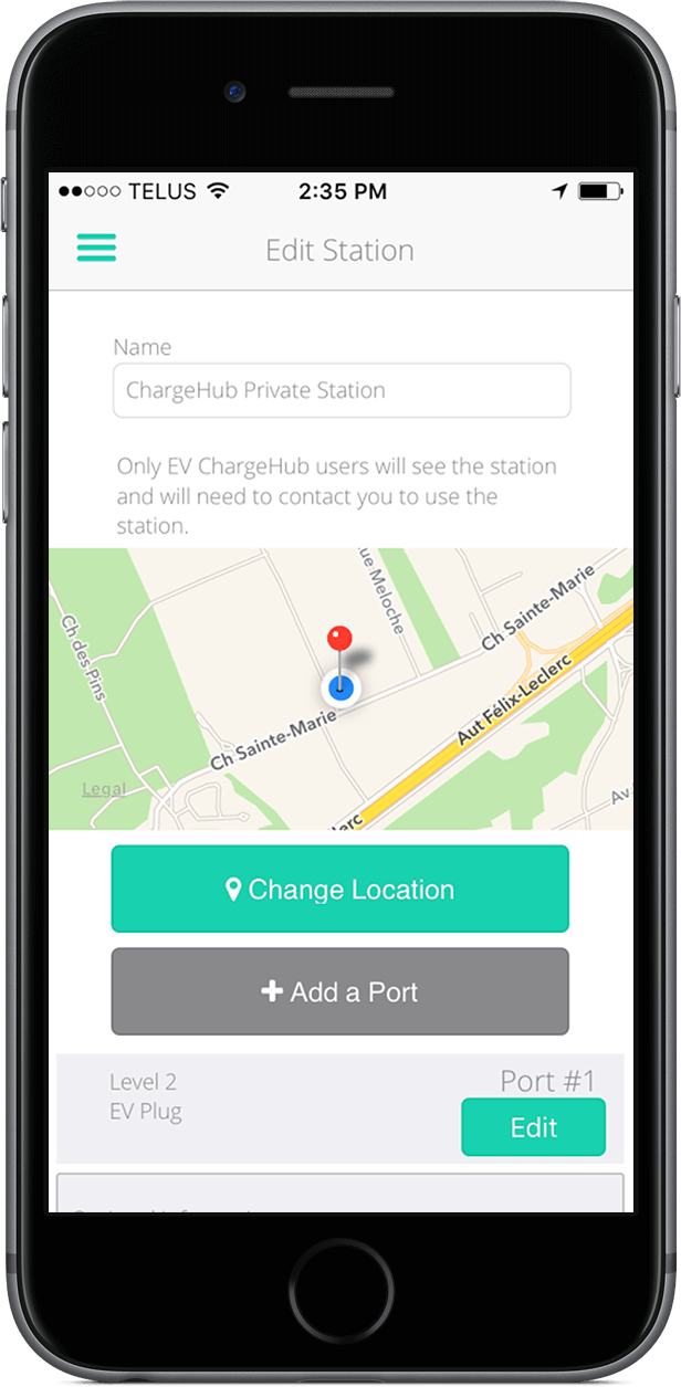 Demonstrating how to share your own private home charging station for other ChargeHub users with electric vehicles